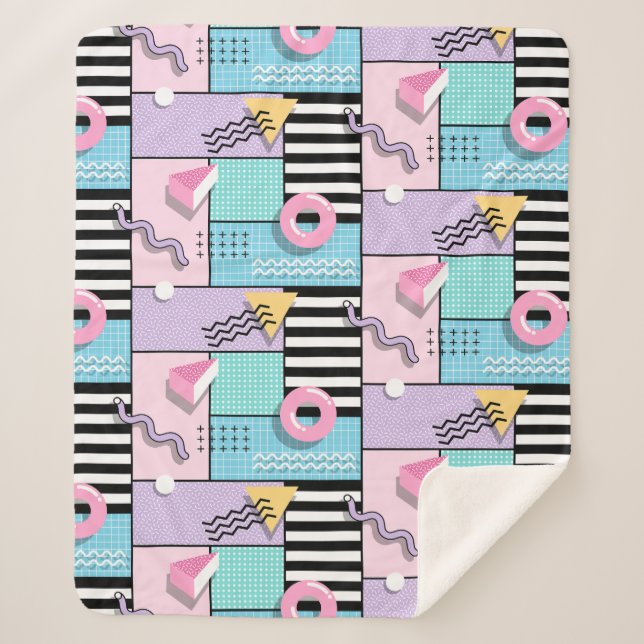 Memphis Party Sherpadecke (Vorderseite)