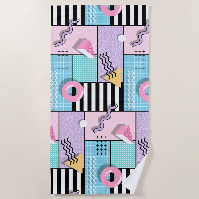 Memphis Party Strandtuch (Vorderseite)