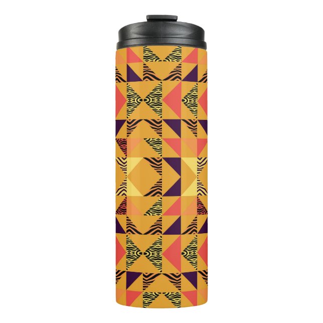 Memphis Pastel Triangle Abstraktes Muster. Thermosbecher (Vorderseite)