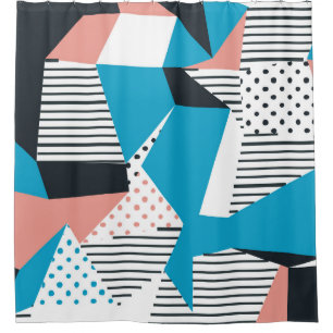 Memphis Pattern: Minimalistischer Abstrakter Trend Duschvorhang