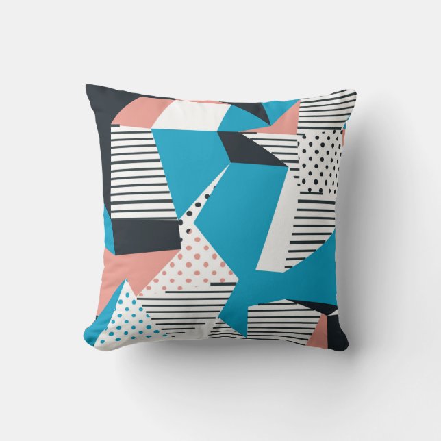 Memphis Pattern: Minimalistischer Abstrakter Trend Kissen (Vorderseite)