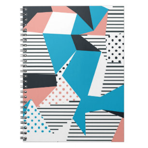 Memphis Pattern: Minimalistischer Abstrakter Trend Notizblock