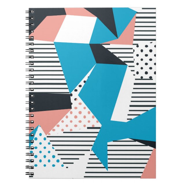 Memphis Pattern: Minimalistischer Abstrakter Trend Notizblock (Vorderseite)