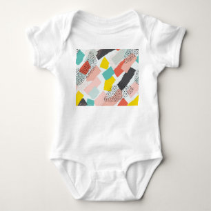 Memphis-Pinselstriche: vintage Muster. Baby Strampler