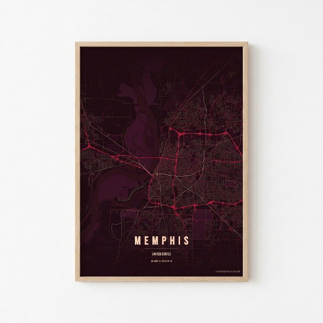 Memphis Ruby Karte Druck Tennessee Poster Wandkuns (Von Creator hochgeladen)