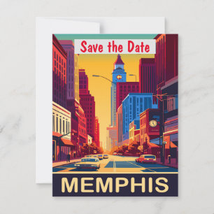 Memphis Save the Date, Vintage-Postkarte Date