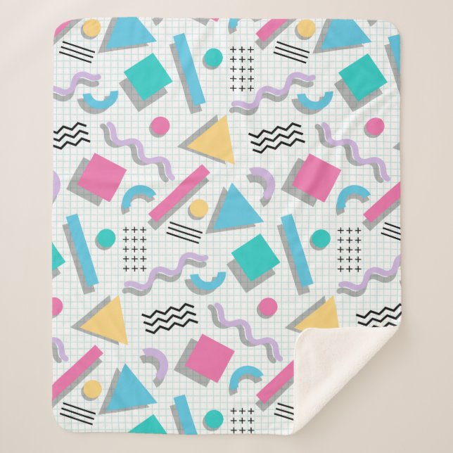 Memphis Shapes Sherpadecke (Vorderseite)