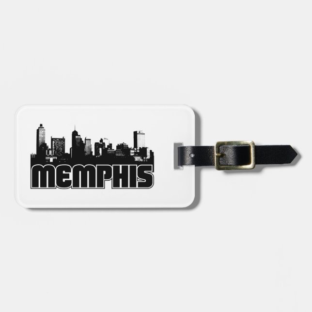 Memphis-Skyline Gepäckanhänger (Vorderseite horizontal)