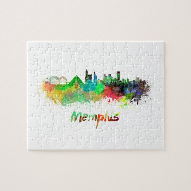Memphis skyline im Watercolor (Horizontal)