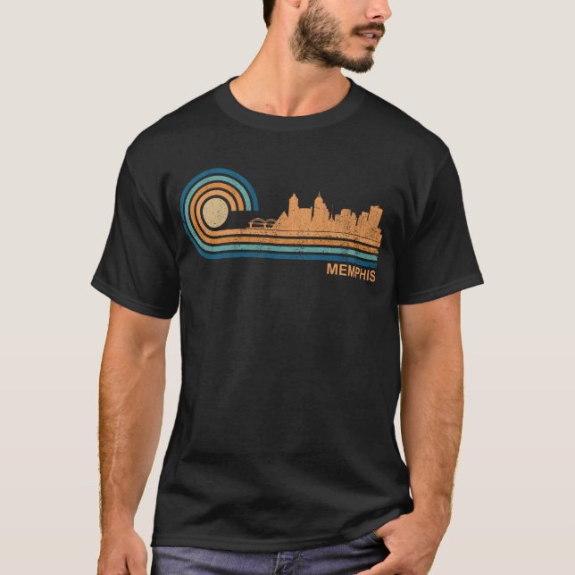Memphis Skyline Retro Memphis Fan Tennessee T-Shirt (Vorderseite)