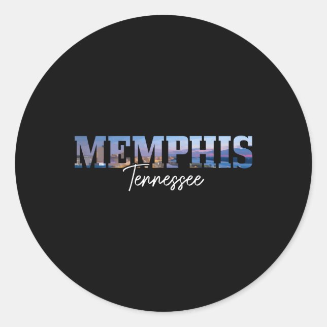 Memphis Skyline Tennessee Runder Aufkleber (Vorderseite)