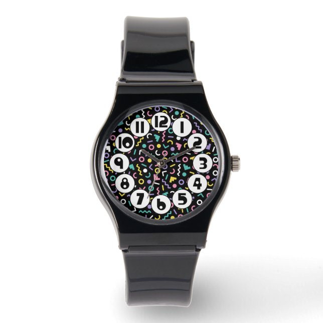 Memphis-Stil der 1980er Jahre Armbanduhr (Vorderseite)