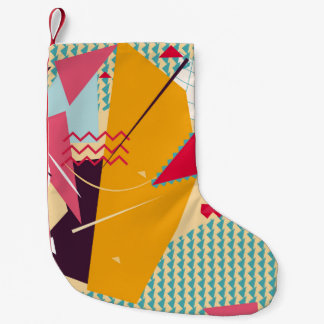 Memphis-Stimmung: Geometrischer Trend für Retro Kleiner Weihnachtsstrumpf