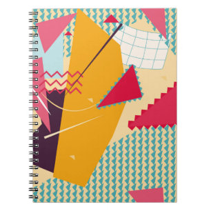 Memphis-Stimmung: Geometrischer Trend für Retro Notizblock