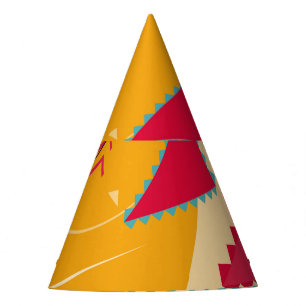 Memphis-Stimmung: Geometrischer Trend für Retro Partyhütchen