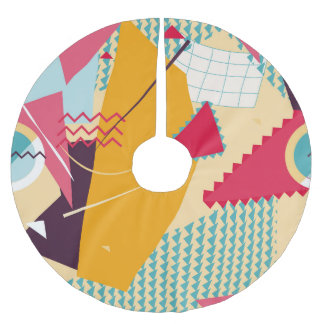 Memphis-Stimmung: Geometrischer Trend für Retro Polyester Weihnachtsbaumdecke