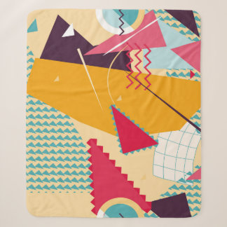 Memphis-Stimmung: Geometrischer Trend für Retro Sherpadecke