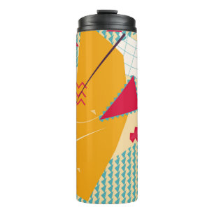 Memphis-Stimmung: Geometrischer Trend für Retro Thermosbecher