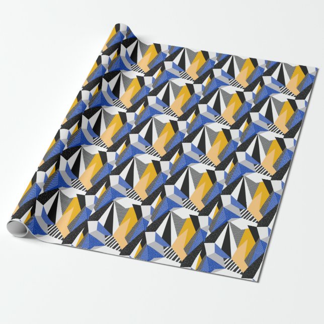 Memphis Style: Creative Geometric Collage. Geschenkpapier (Ungerollt)