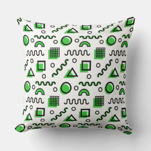 Memphis Style Geometric Pattern 110719 - Green Kissen