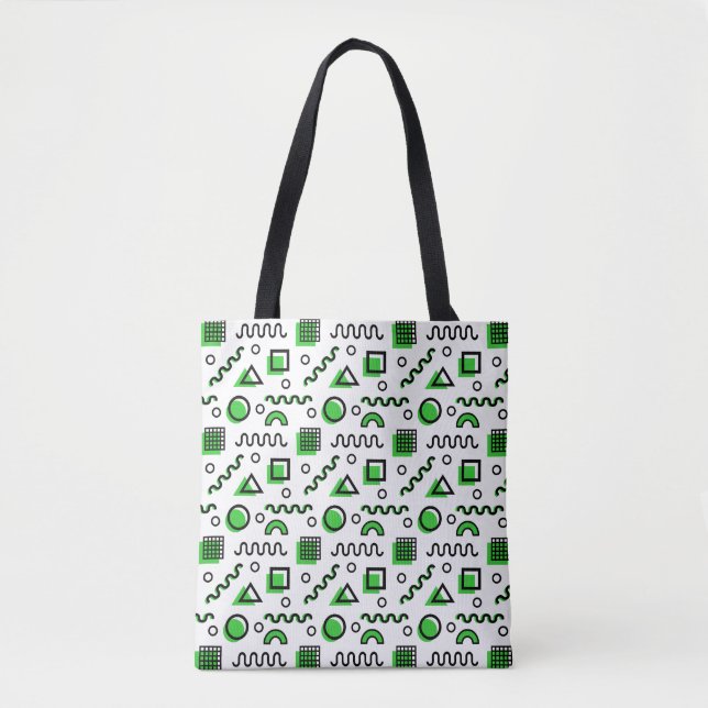 Memphis Style Geometric Pattern 110719 - Green Tasche (Vorderseite)