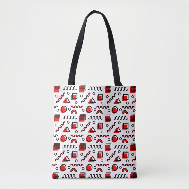 Memphis Style Geometric Pattern 110719 - Rot Tasche (Vorderseite)