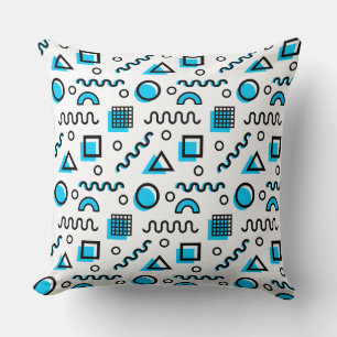 Memphis Style Geometric Pattern 110719 - Sky Blue Kissen