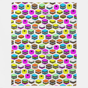 Memphis Style Licorice Allsorts-Muster Fleecedecke