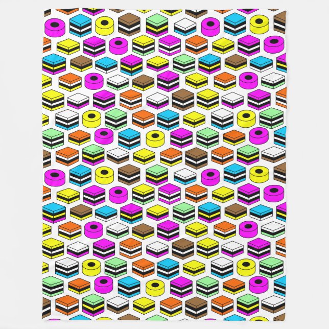 Memphis Style Licorice Allsorts-Muster Fleecedecke (Vorderseite)