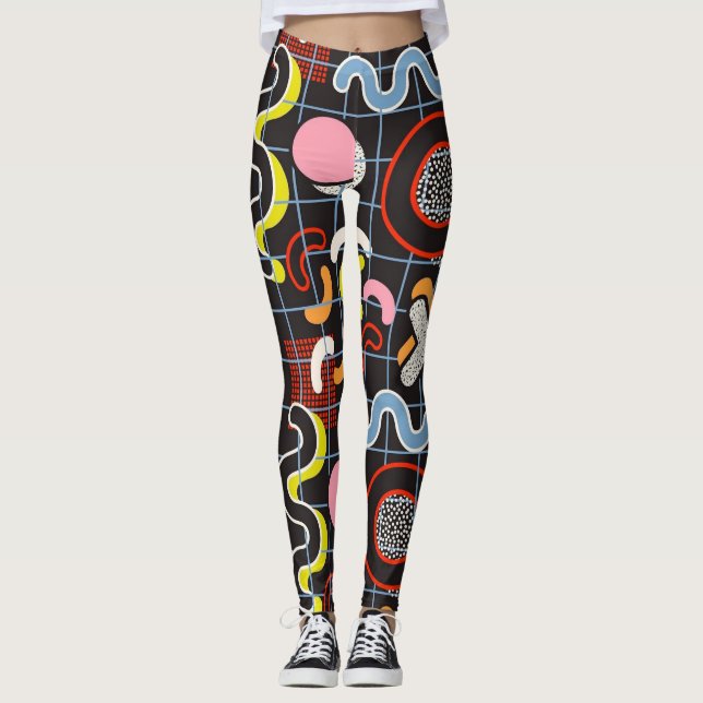 Memphis Style Pop Art Geometric abstrakt No1 Leggings (Vorderseite)