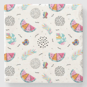 Memphis Style Tropical Summer Patches Steinuntersetzer