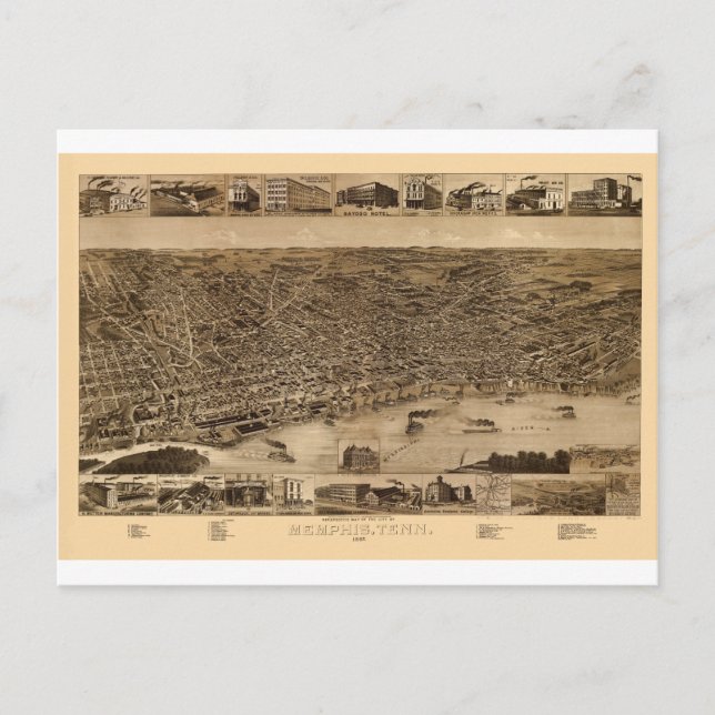 Memphis Tennessee 1887 Postkarte (Vorderseite)