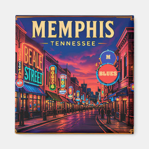 🎸 Memphis Tennessee Beale Street Ansichten Magnet