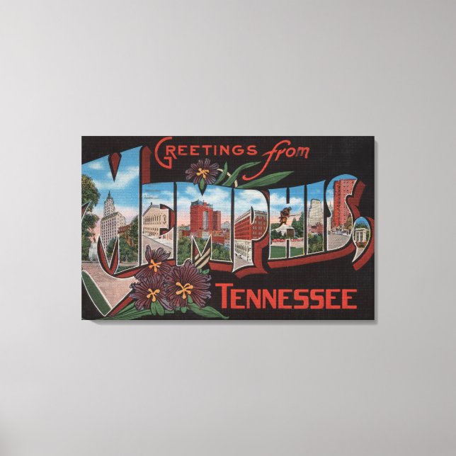 Memphis, Tennessee - Großbuchstaben - Szenen 3 Leinwanddruck (Vorderseite)