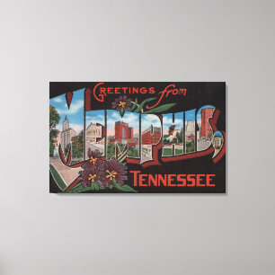 Memphis, Tennessee - große Buchstabe-Szenen 3 Leinwanddruck