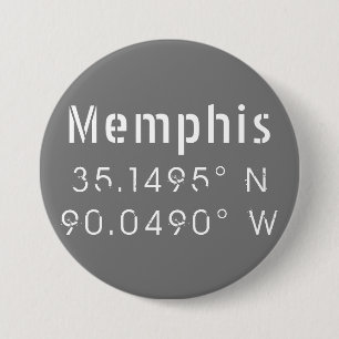 Memphis Tennessee Längengrad Latitude Button