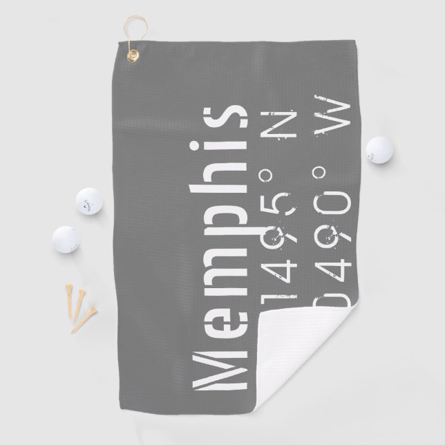 Memphis Tennessee Längengrad Latitude Golfhandtuch (Insitu)