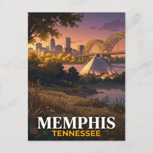 Memphis Tennessee Mississippi Fluss Skyline Reise Postkarte