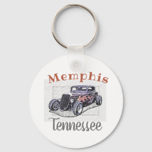 "Memphis Tennessee" Oldtimer-Hotrod Schlüsselanhänger