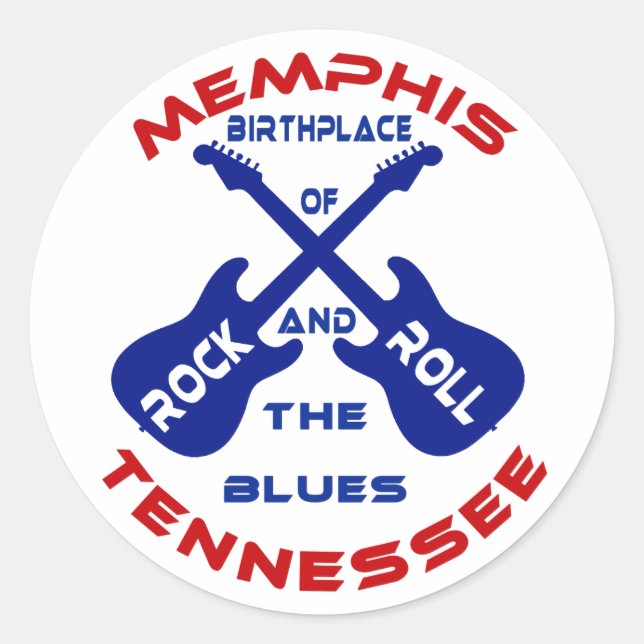 Memphis, Tennessee Runder Aufkleber (Vorderseite)