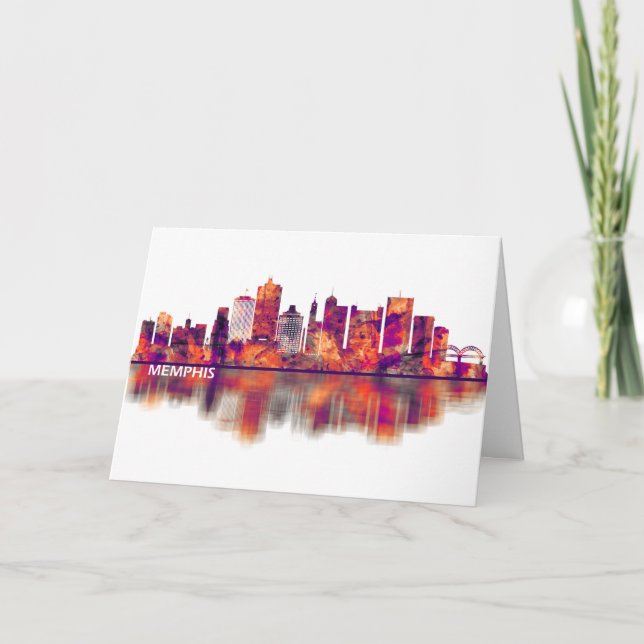 Memphis Tennessee Skyline Feiertagskarte (Vorderseite)