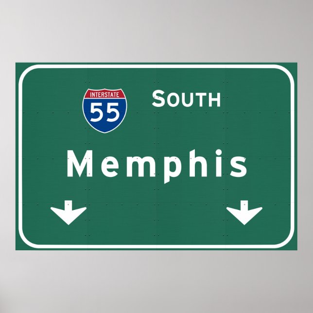 Memphis Tennessee und die Autobahn Fernstraße : Poster (Vorne)
