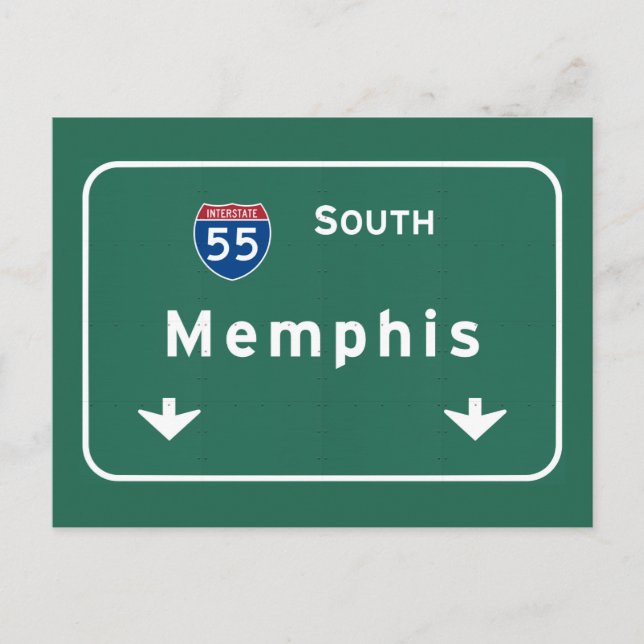 Memphis Tennessee und die Autobahn Fernstraße : Postkarte (Vorderseite)