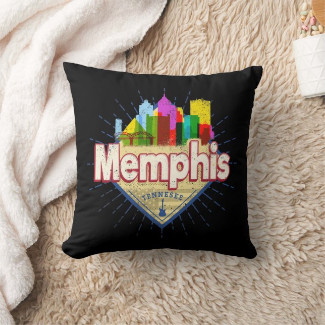 Memphis Tennessee United Staaten Retro Skyline Kissen (Decke)