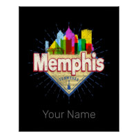 Memphis Tennessee United Staaten Retro Skyline