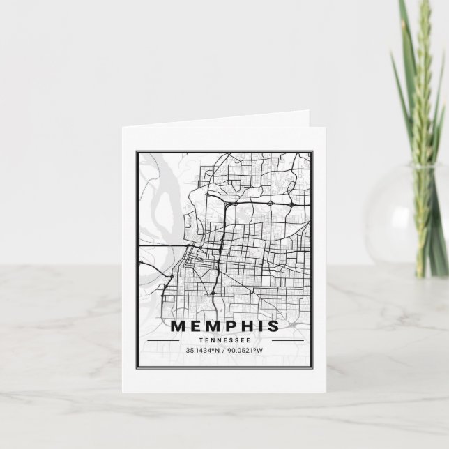 Memphis Tennessee USA Reisen Karte (Vorderseite)