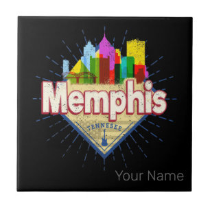 Memphis Tennessee Vereinigte Staaten Retro-Silhoue Fliese