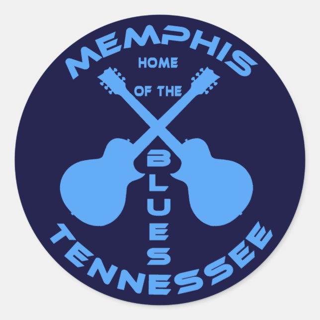 Memphis, Tennessee Zuhause der Blues Runder Aufkleber (Vorderseite)