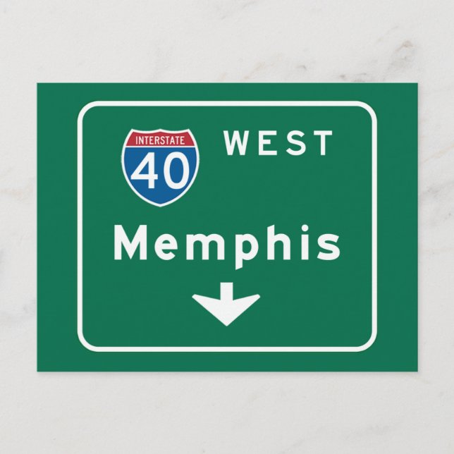 Memphis, TN Road Sign Postkarte (Vorderseite)