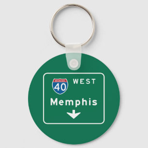 Memphis, TN Road Sign Schlüsselanhänger